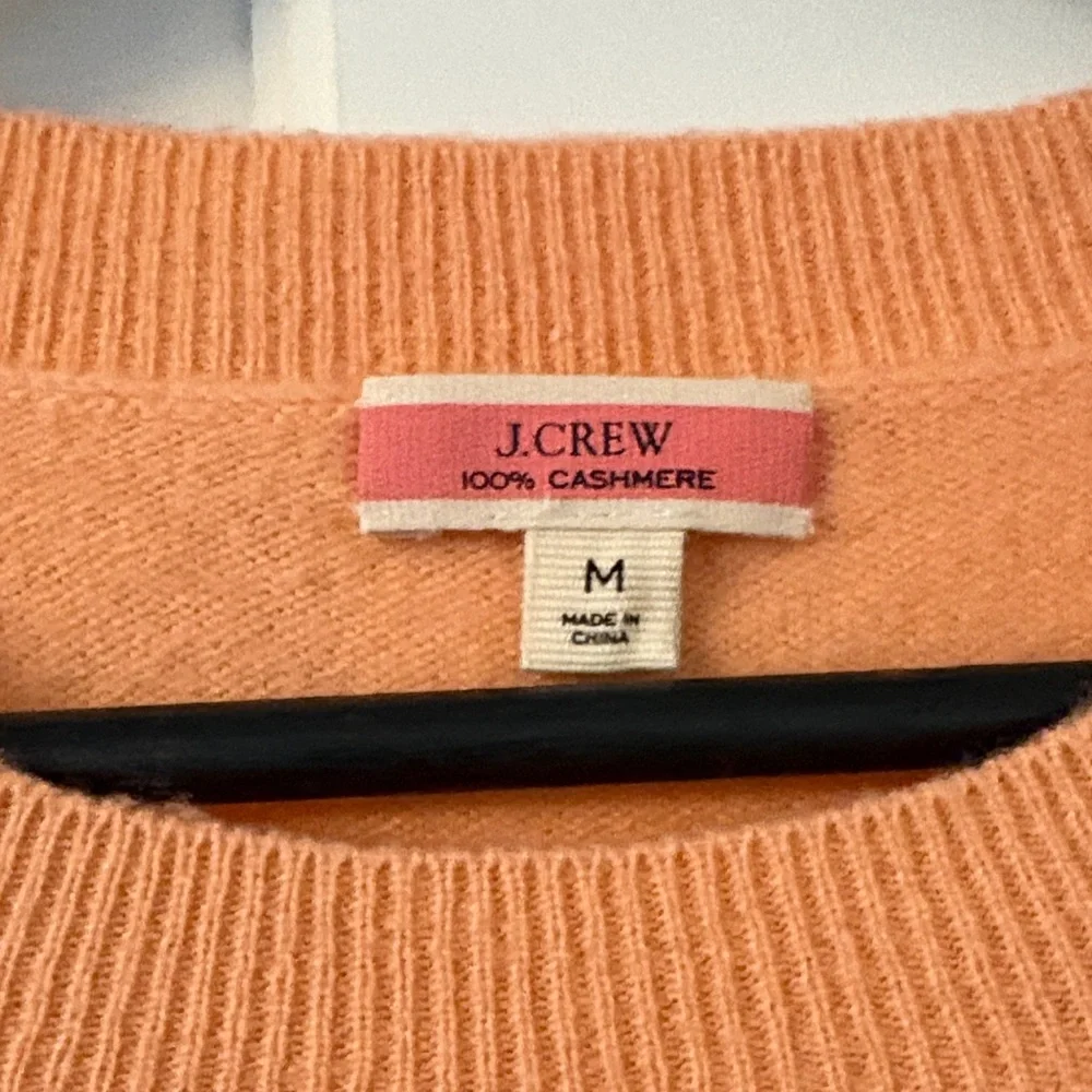 J. Crew Peach Cashmere Crewneck Sweater - Picture 1 of 2